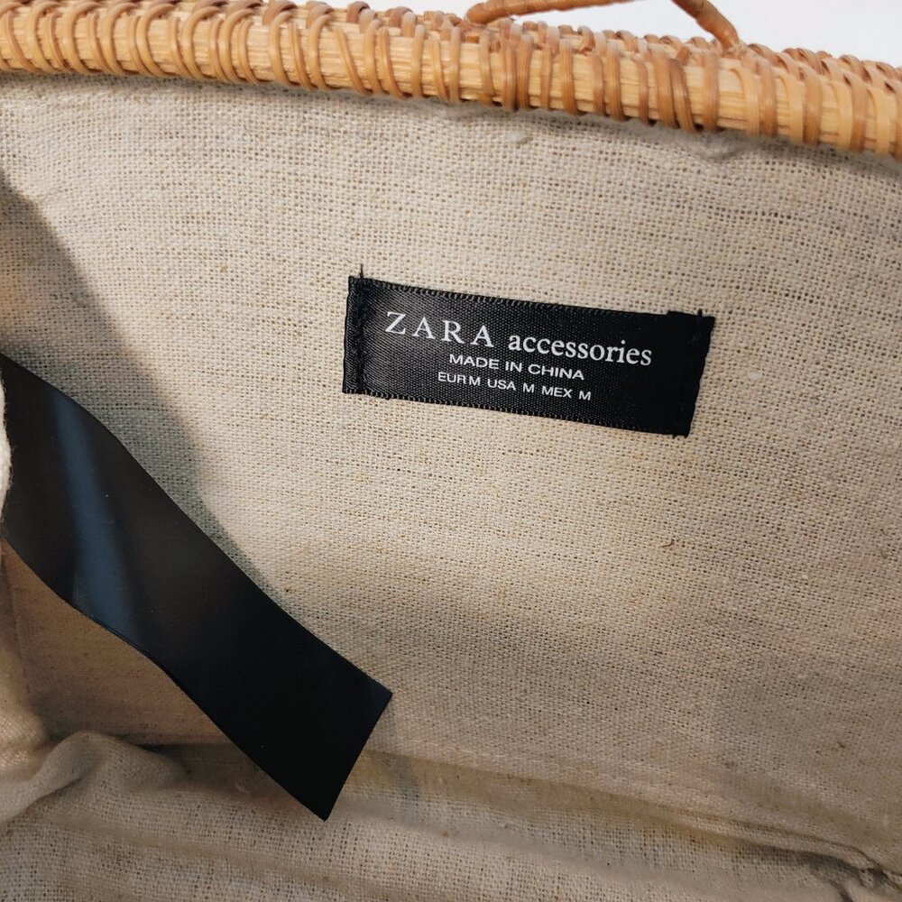 Zara Women's Rattan Wicker Square Crossbody Purse‎ NWOT - Picture 8 of 13